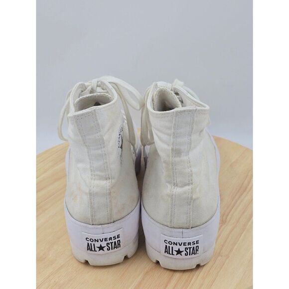 Converse All Star Lugged Hi Women's Sneaker Shoe White Canvas Size 10.5 - Picture 4 of 8